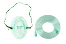 Adult oxygen mask with O2 tubing