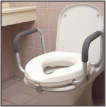 Raised Toilet Seat with Armrests