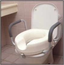 Raised Toilet Seat with Armrests