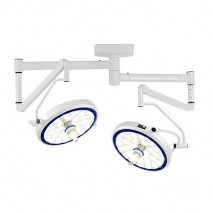 (LED) COOLED SURGICAL LIGHT - SLK SERIES (Ceiling-Mounted Type) Dual Cupola, Modern Arm