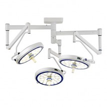 (LED) COOLED SURGICAL LIGHT - SLK SERIES (Ceiling-Mounted Type) Triple Cupola, Modern Arm