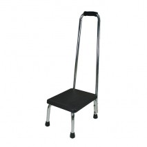 Healthcare bedside step stool with arm