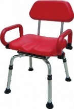 Rotating Shower Chair, Detachable PU Back,  PU Seat, Flip Arms, K/D Assembly