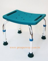 Shower Chairs, adjustable with anti-slip rubber ferrules
